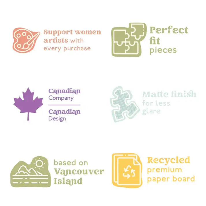 Collection of icons and text about a product or brand with various features highlighted.