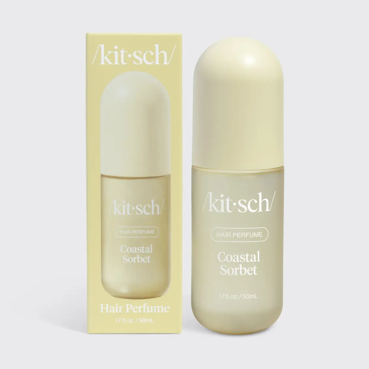 Kit-sch Coastal Sorbet hair perfume bottle and packaging on a white background