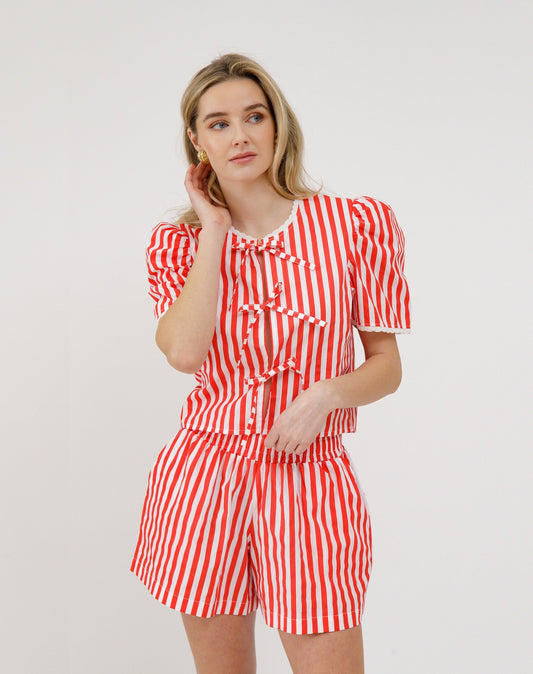 Poplin Tie Up Blouse