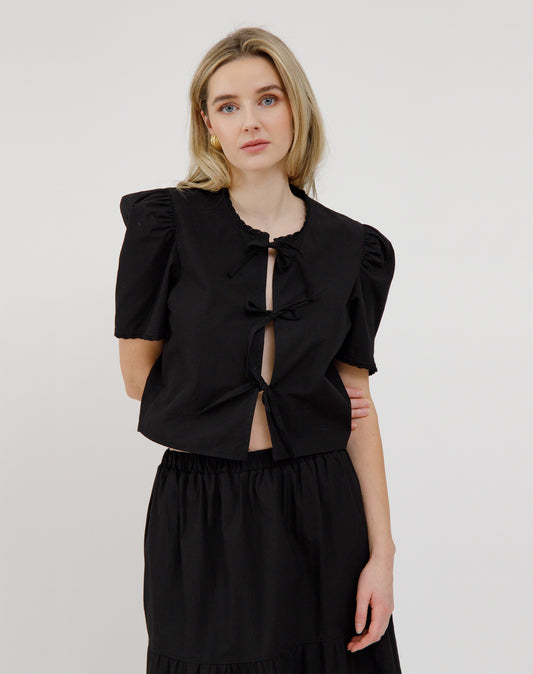 Poplin Tie Up Blouse
