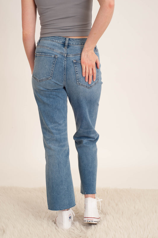 Worked High Rise Straight Jeans
