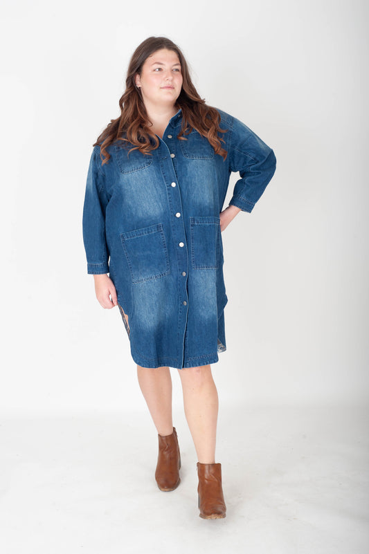 Curvy Meg Long Denim Jacket