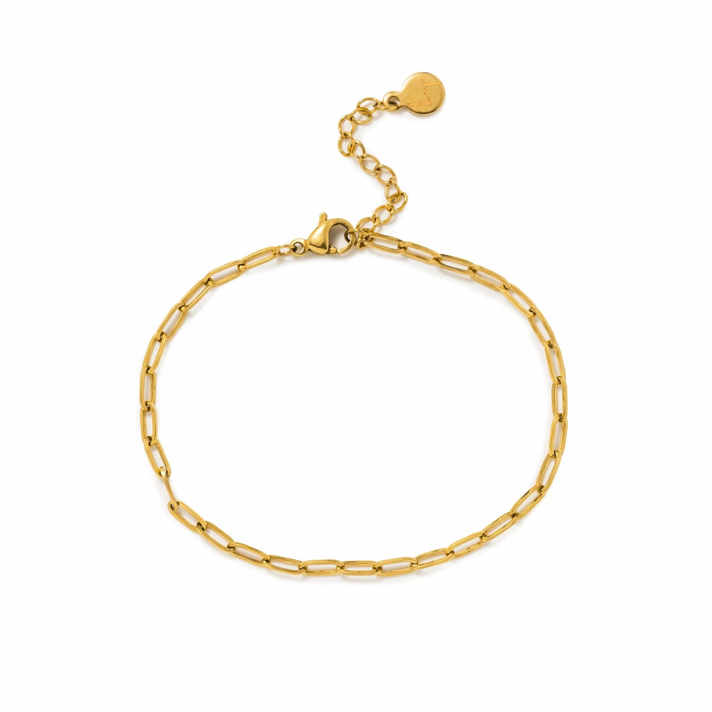 gold chain bracelet on a white background
