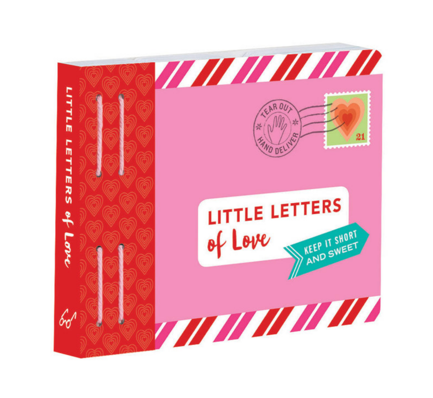 Packaging of 'Little Letters of Love' with pink and red design