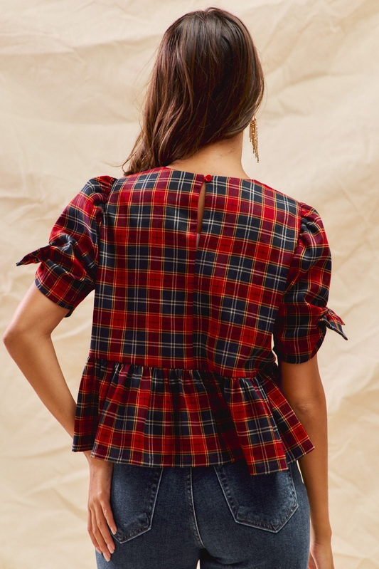 Leah Plaid Blouse