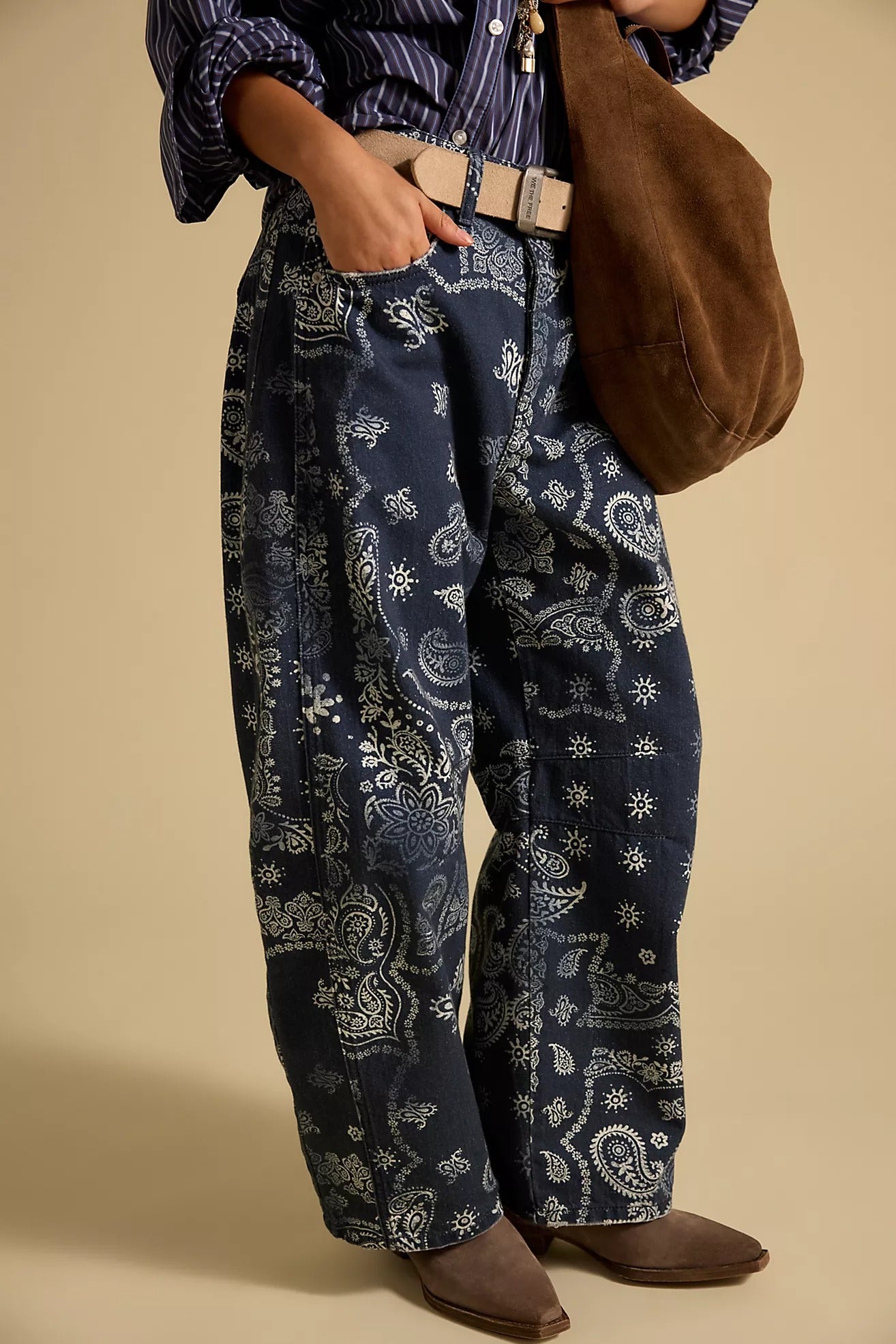 Good Luck Printed Barrel Jeans