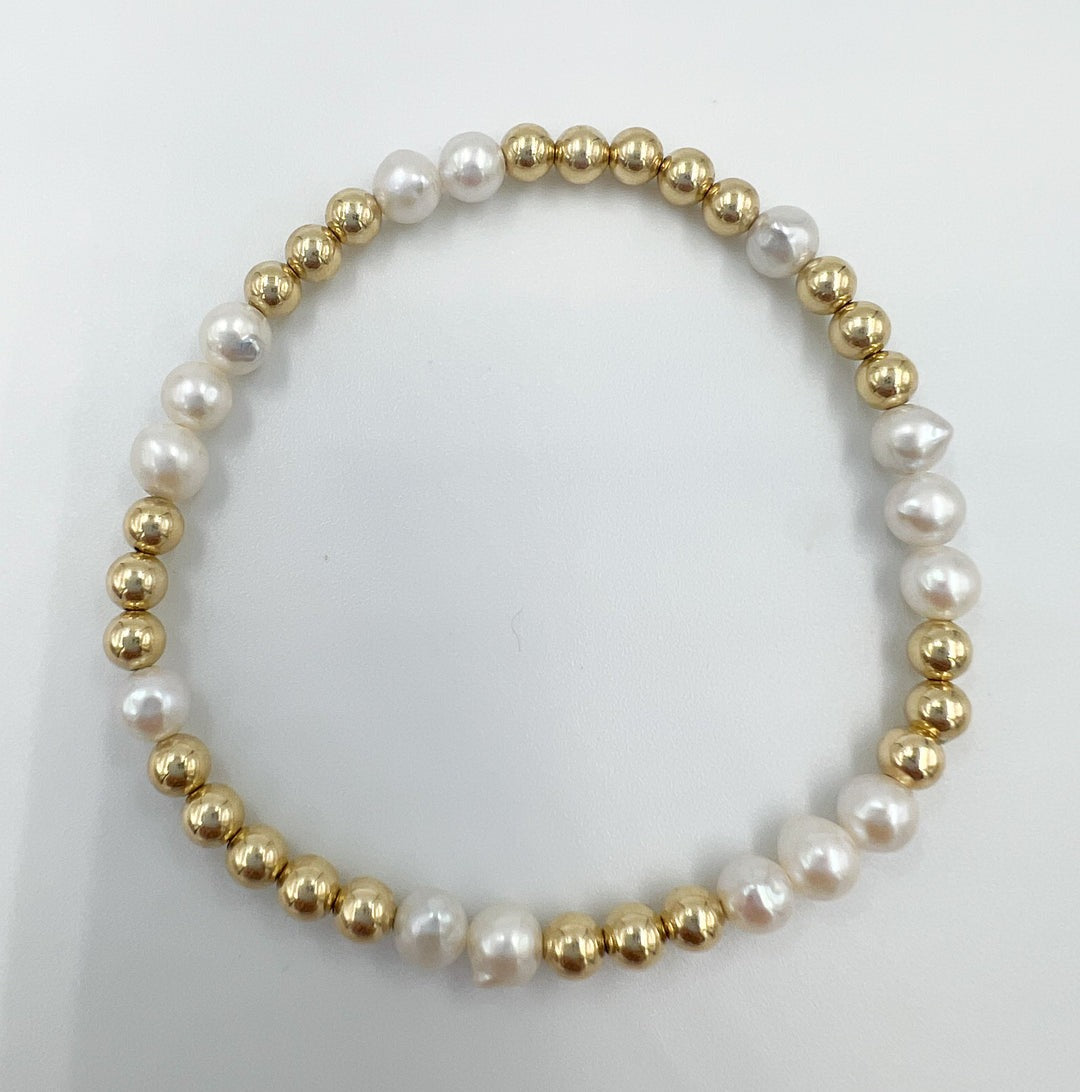 Pearl bracelet store 14k gold