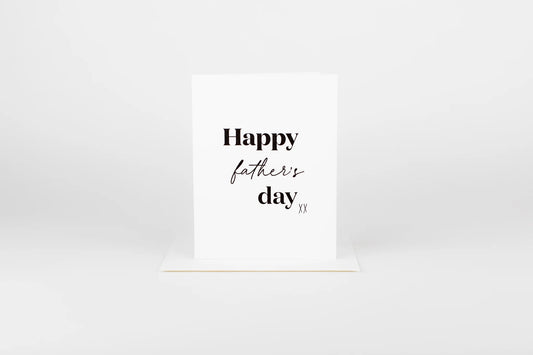 Greeting card with 'Happy Father's Day' text on a white background