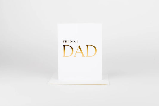 Greeting card with 'The No. 1 Dad' text on a white background