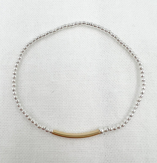 Gold Bar Leave On Bracelet