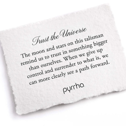 White pillow with text and 'pyrrha' branding on a white background