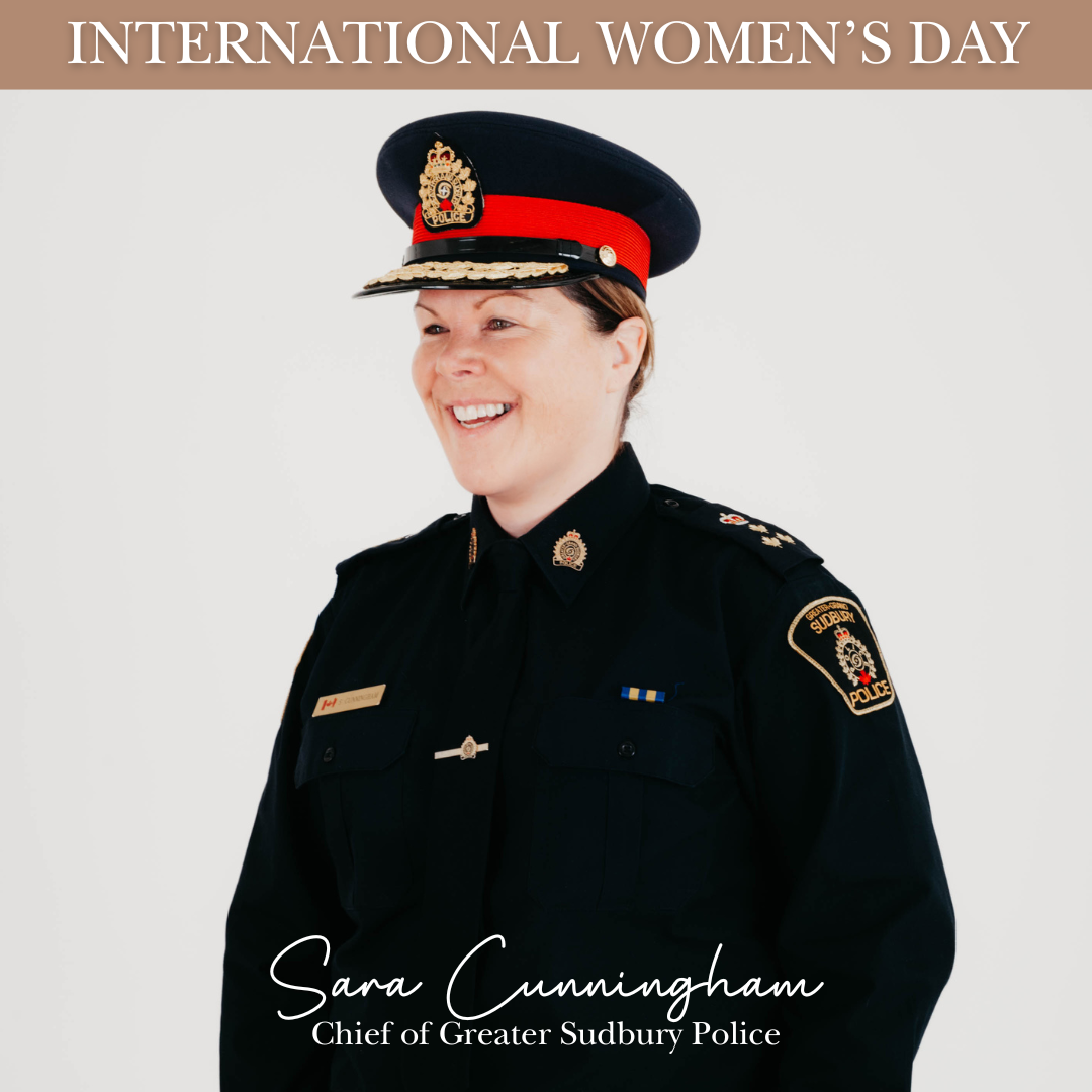 a women wearing a police uniform celebrating international womens day