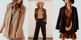 a women wearing three business inspired looks