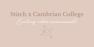 a banner explaining a collaboration between Cambrian college and Stitch & Stone