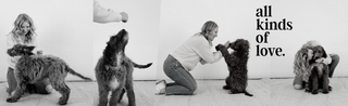 a women and her dog playing and celebrating in their love