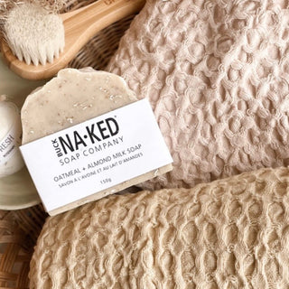 a soap bar on a comfy blanket.