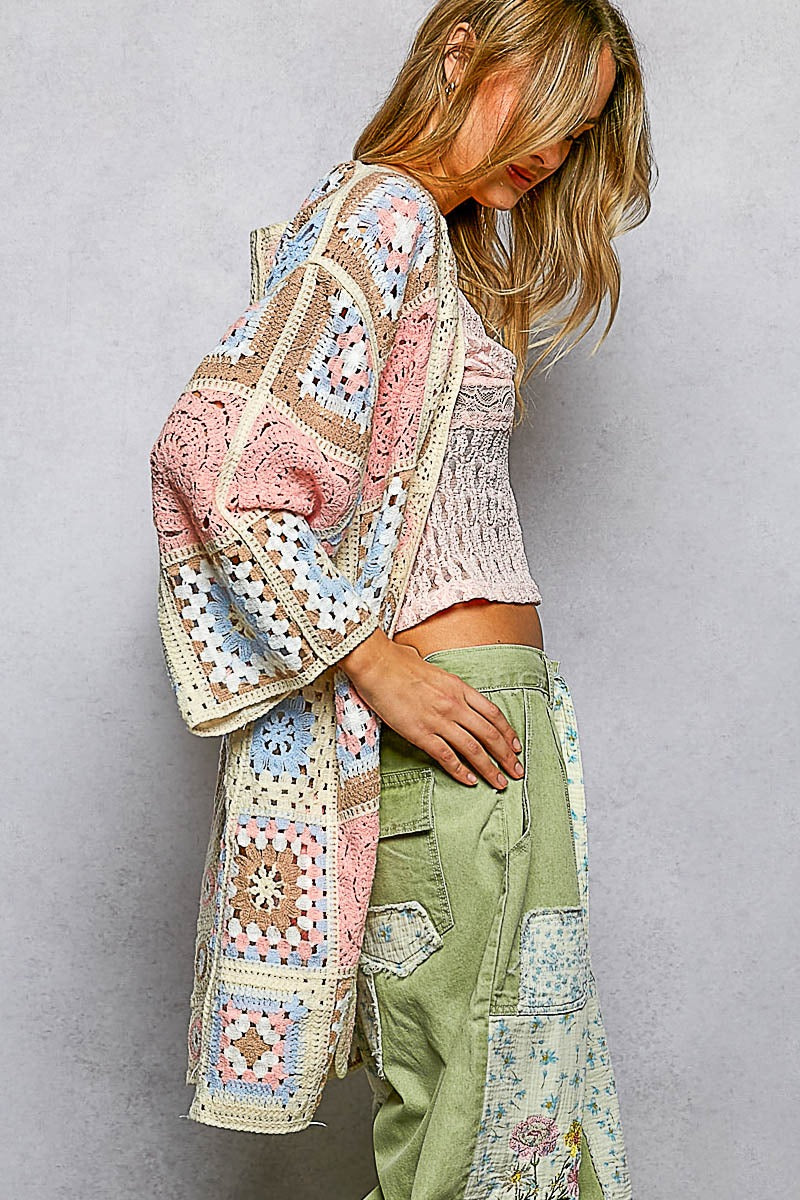 Halston Granny Square Cardigan