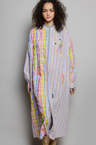 Maddie Embroidered Stripe Dress