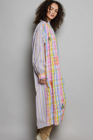 Maddie Embroidered Stripe Dress