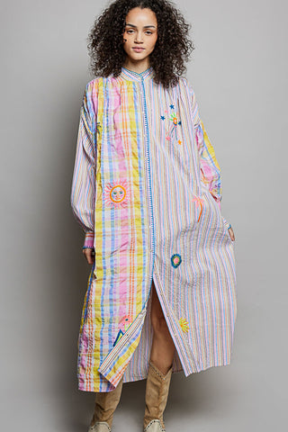 Maddie Embroidered Stripe Dress
