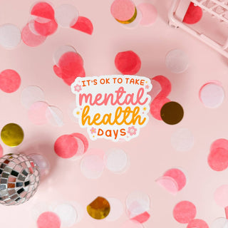 Stickers with a quote 'What a good day to be proud of the progress you've made' on a pink background with confetti and decorative items around.