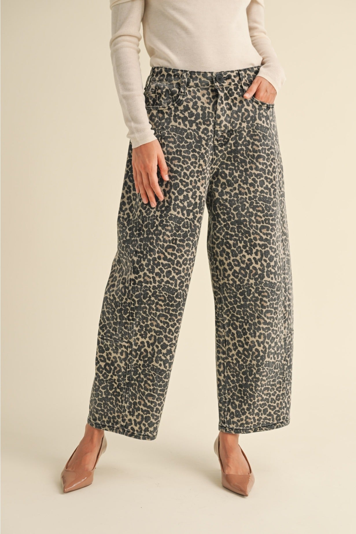 Cullen Leopard Barrel Pants