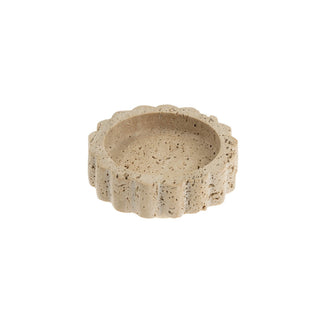 Beige stone ashtray on a white background