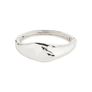 Silver ring on a white background