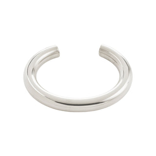 Silver bangle on a white background