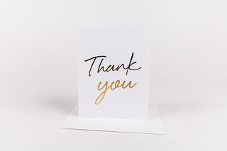 A 'Thank you' card on a white background
