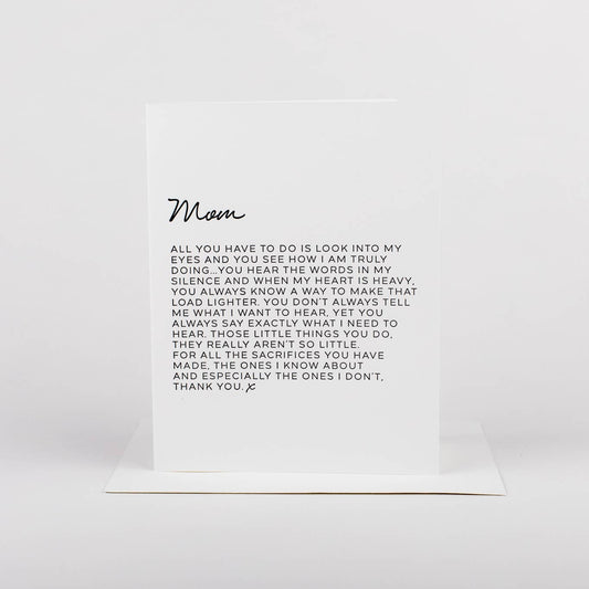 Letter to Family Card