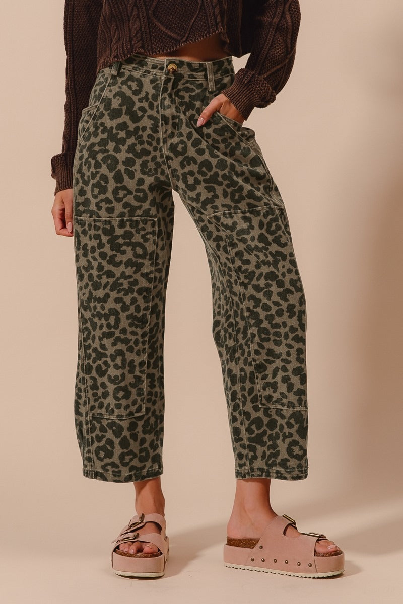 Tianna Leopard Barrel Pants