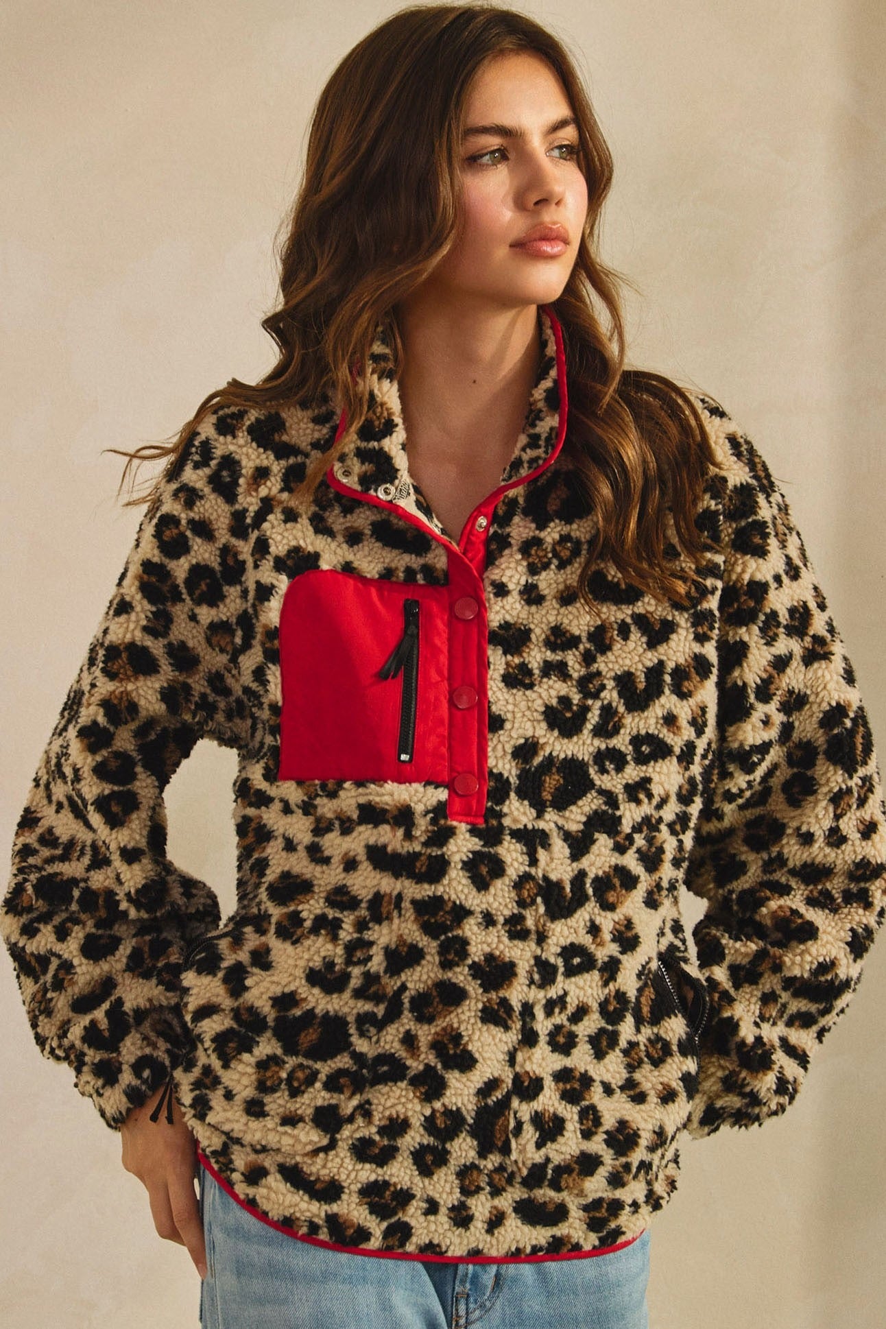 Ava Leopard Sherpa