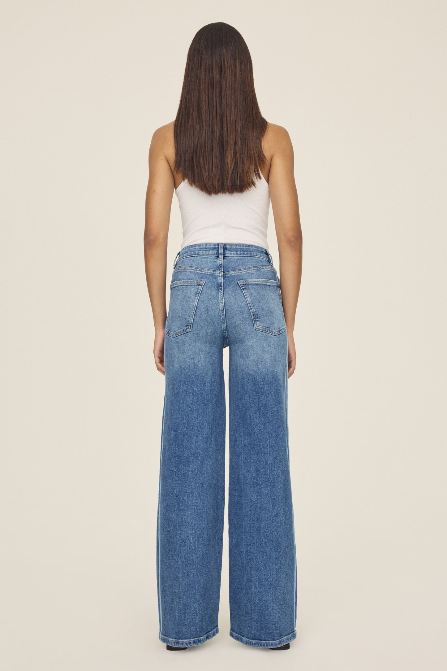 NCE Wide Leg Jeans | White Stripes