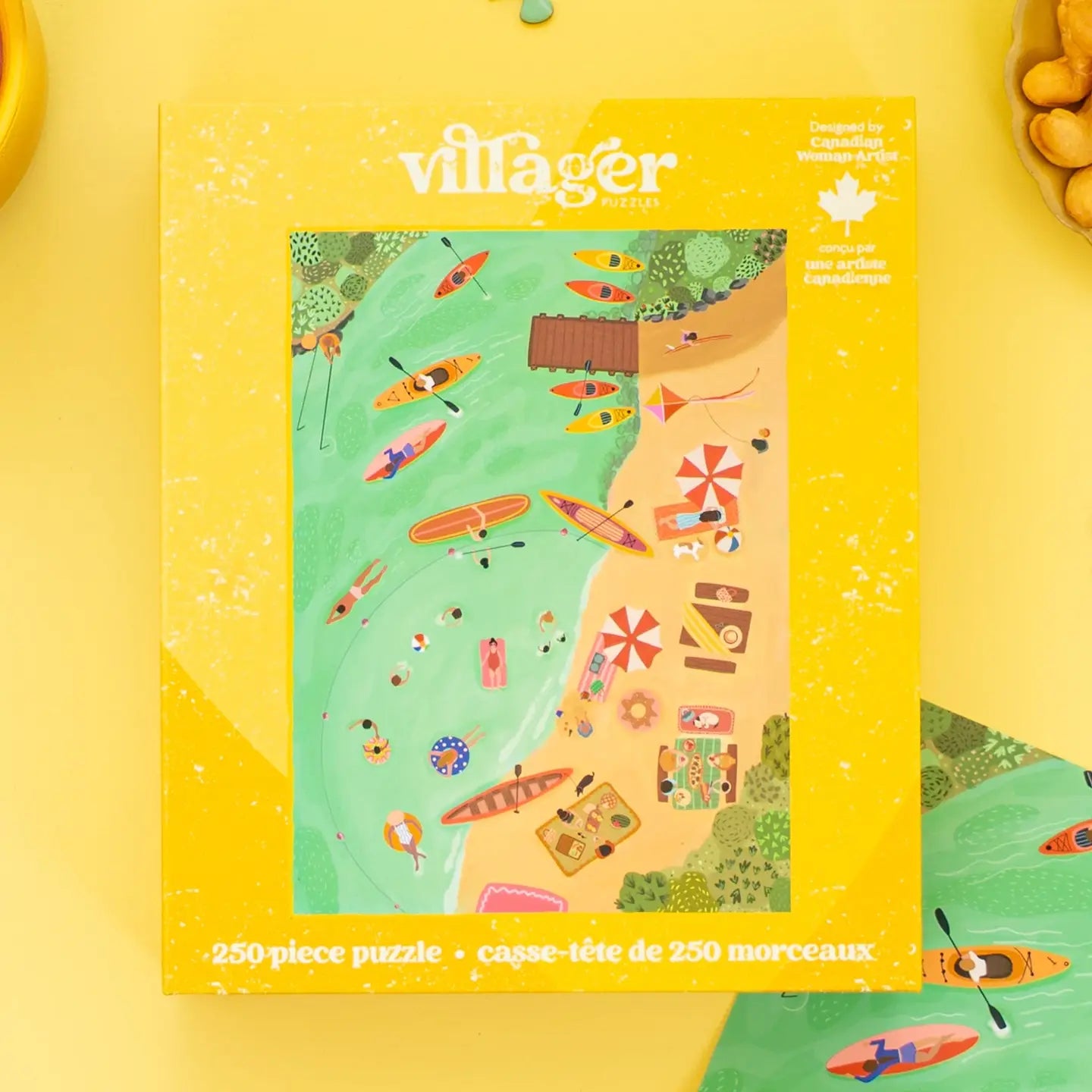 Villager 250-piece puzzle packaging on a yellow background