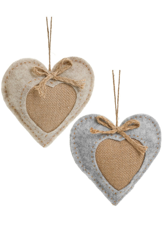 Burlap Heart Ornament