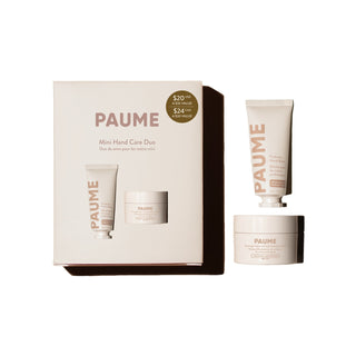 PAUME mini hand care duo set with packaging on a white background