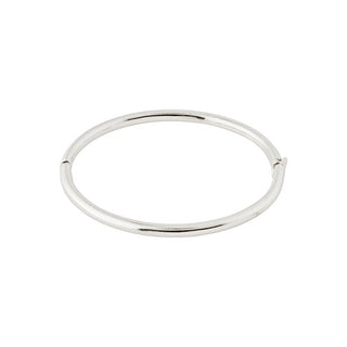 Silver bangle on a white background