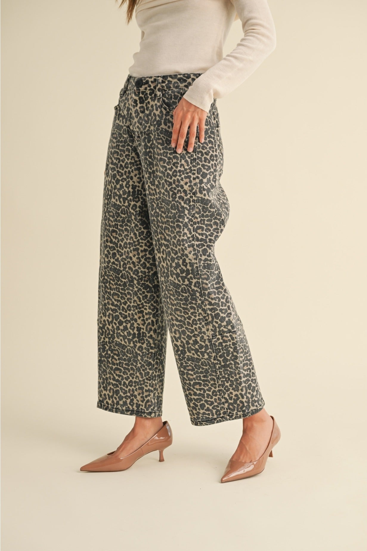 Cullen Leopard Barrel Pants