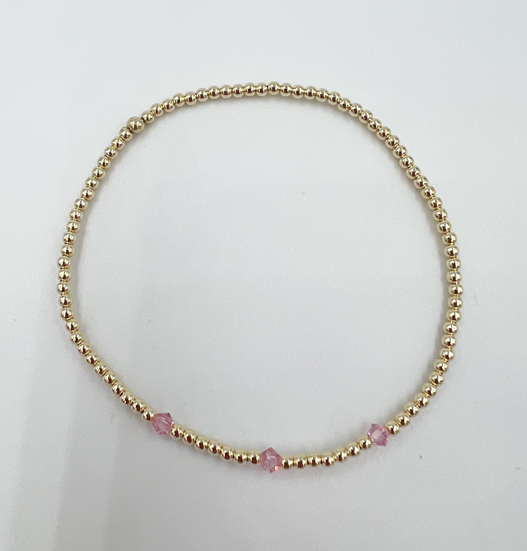 Pink Crystal Leave On Bracelet