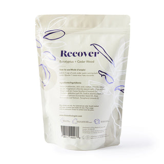 White package labeled 'Recover' with text and a barcode on a white background