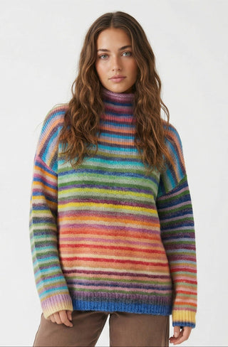 Toni Rainbow Mock Neck Sweater