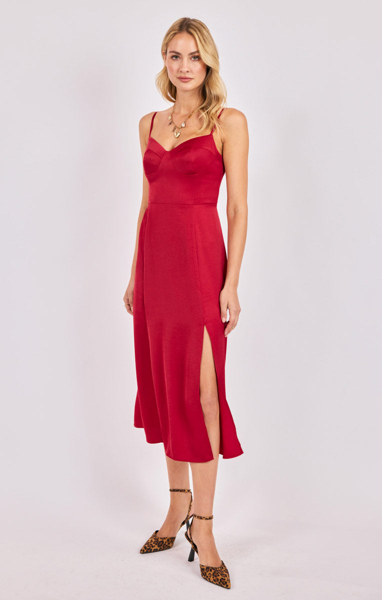 Romy Satin Midi Dress