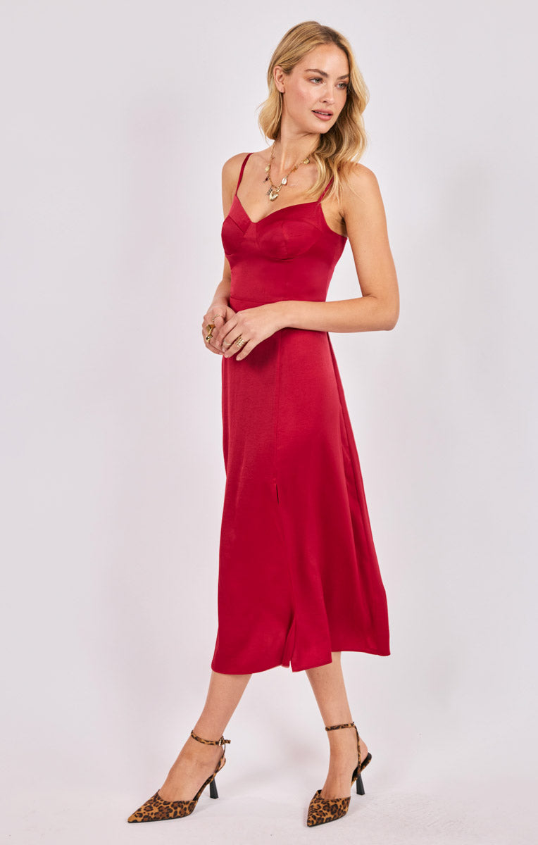 Romy Satin Midi Dress
