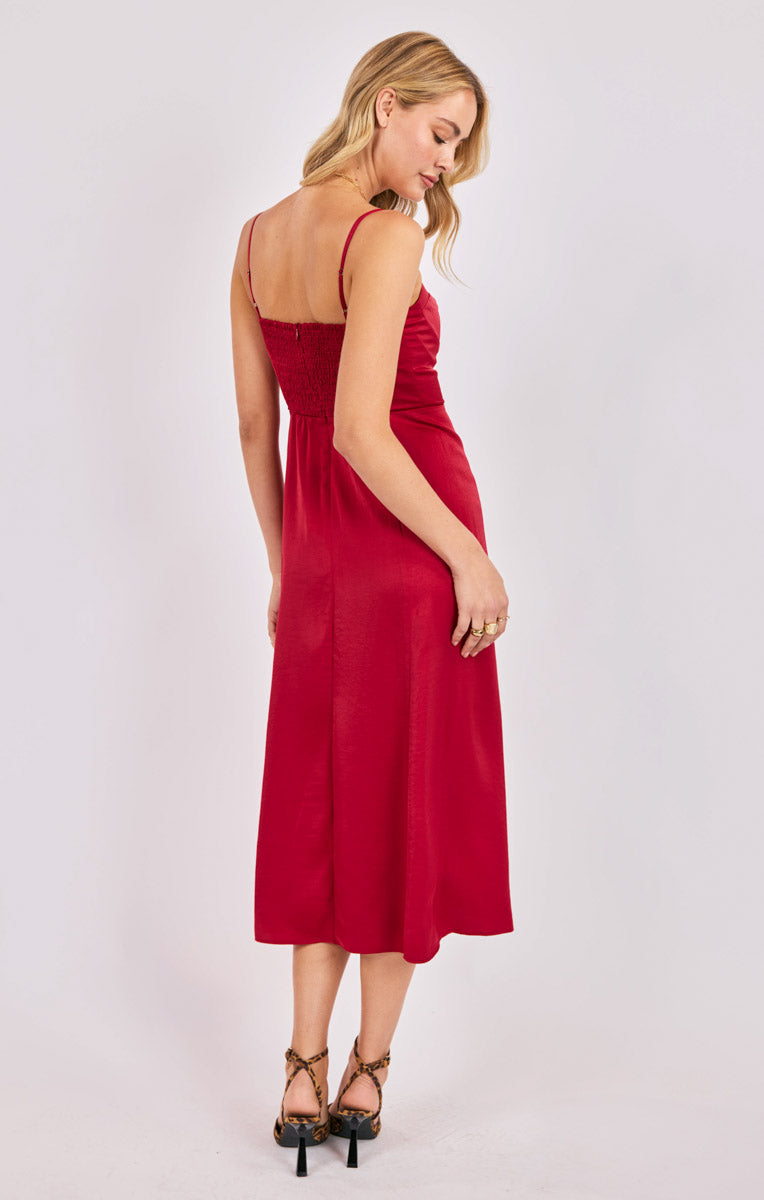 Romy Satin Midi Dress