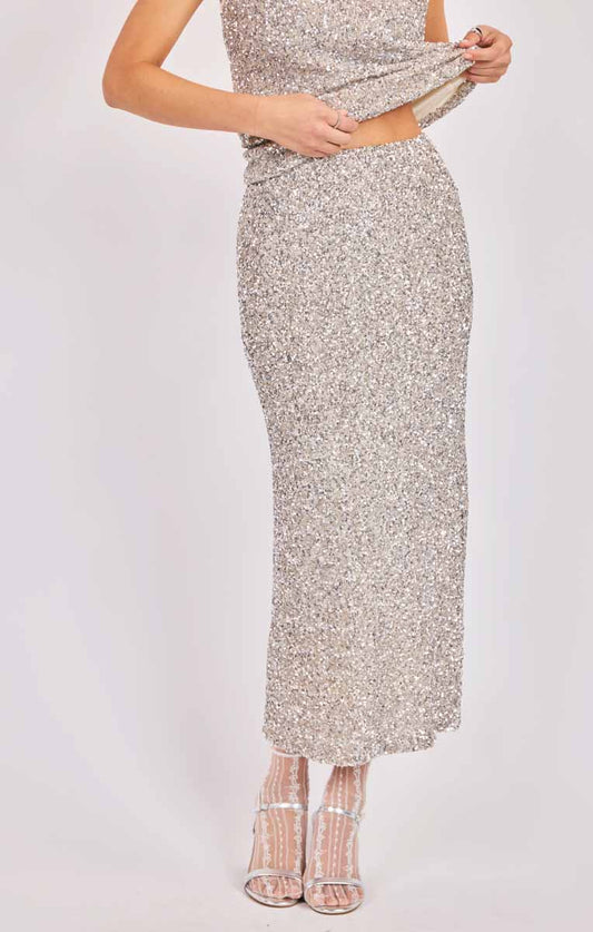 Luster Sequin Maxi Skirt