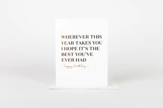 White card with black text on a white background