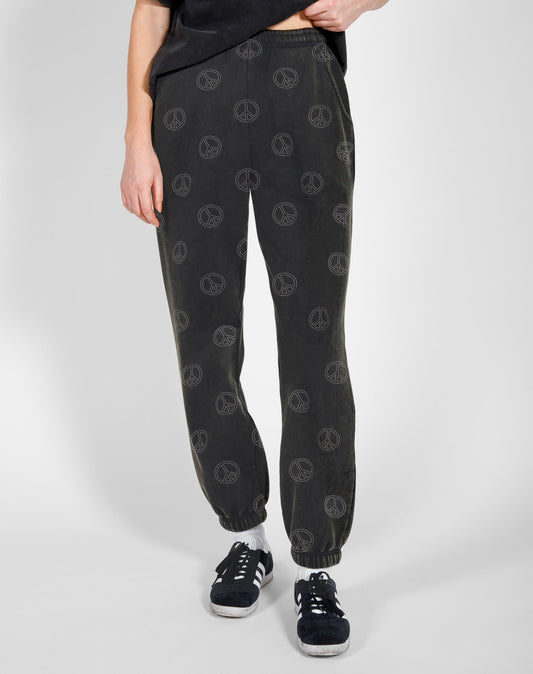 All Over Peace Sign Oversized Jogger