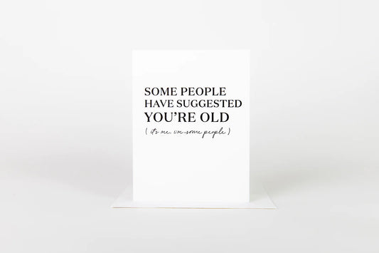 White card with black text on a white background