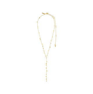 Gold necklace on a white background